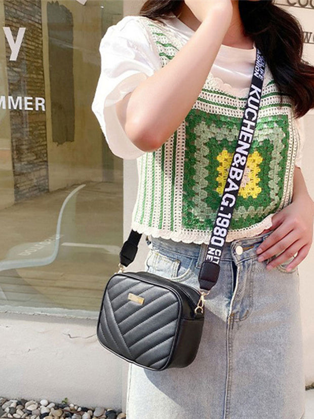 Stripes Crossbody Bag - Brown