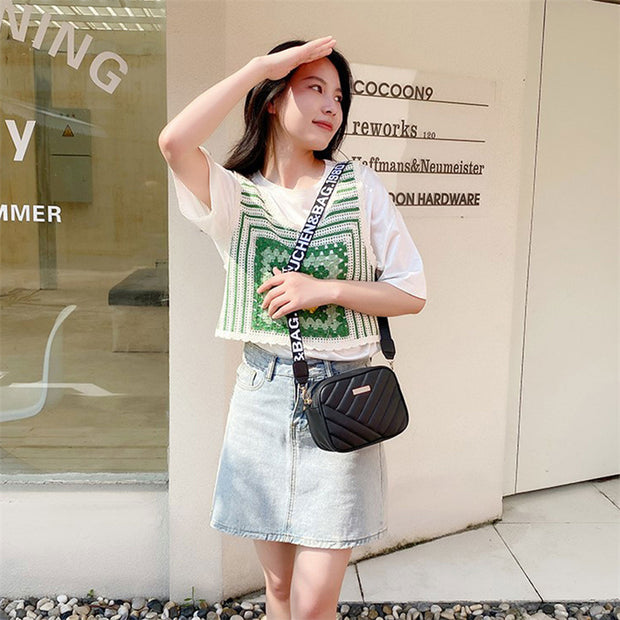 Stripes Crossbody Bag - Brown