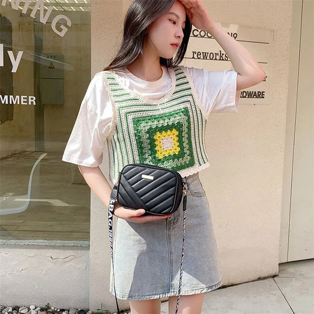 Stripes Crossbody Bag - Brown